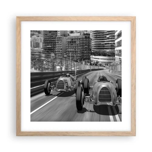 Poster in cornice rovere chiaro - Tanto tempo fa a Montecarlo - 40x40 cm