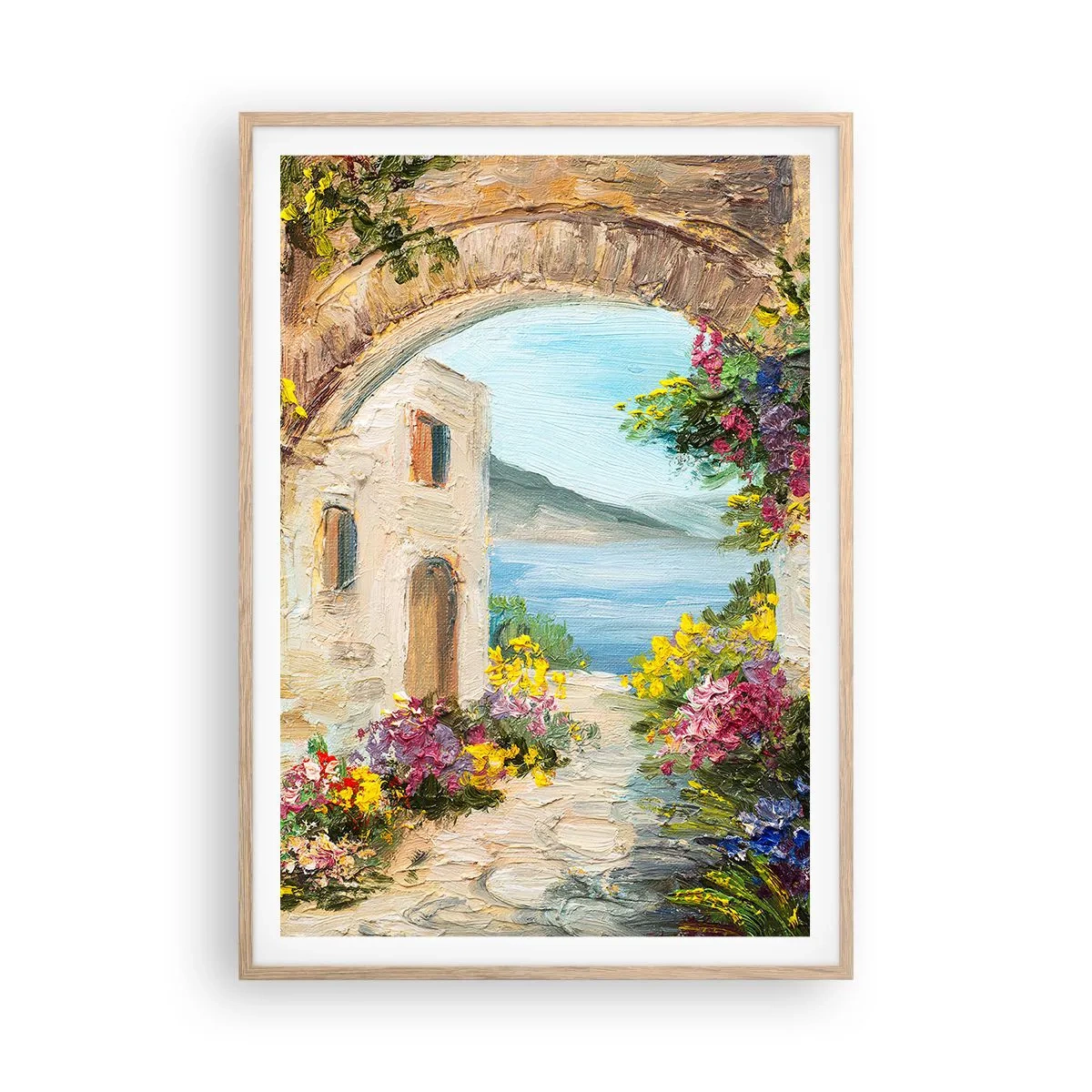 Poster in cornice rovere chiaro - La bellezza della provincia costiera - 70x100 cm