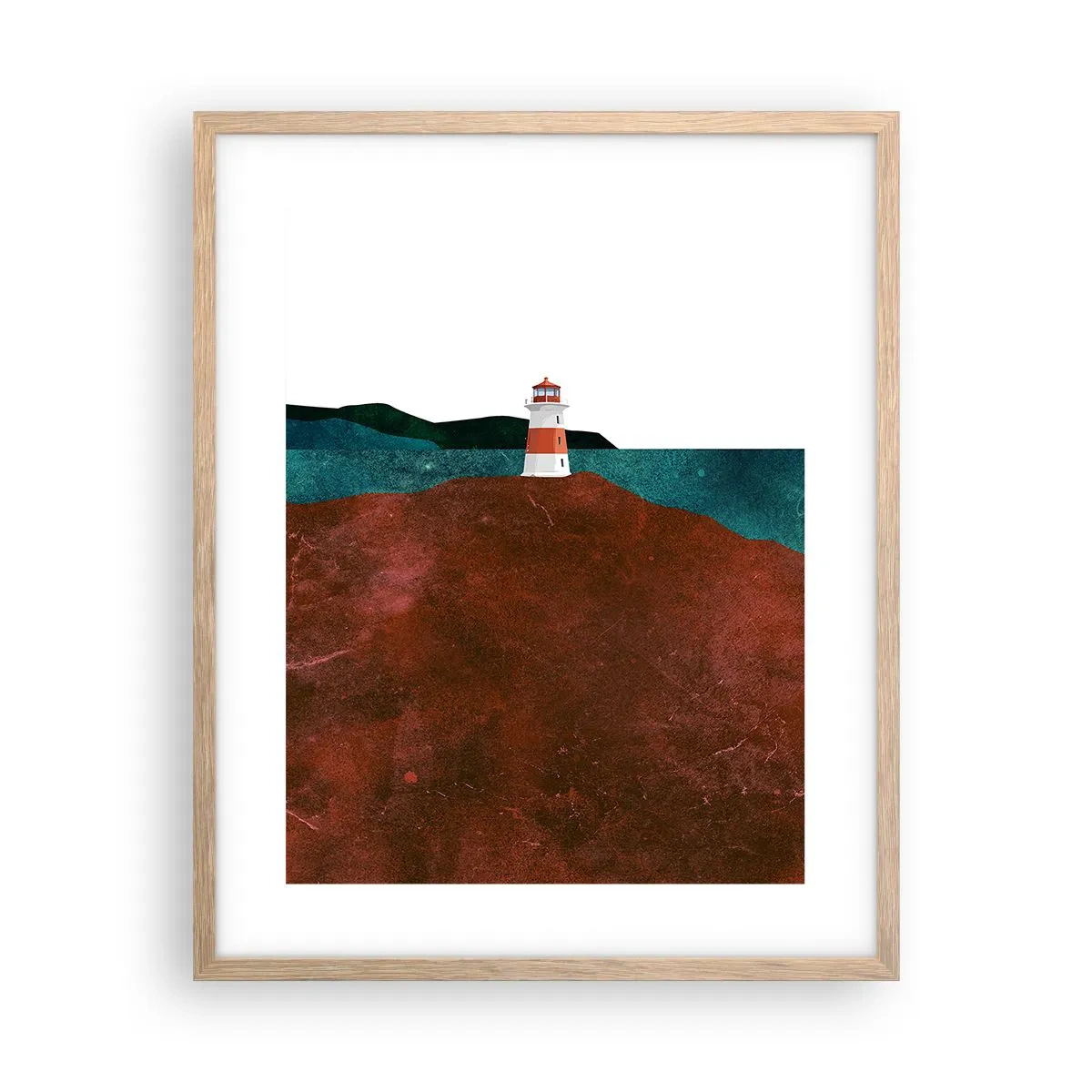 Poster in cornice rovere chiaro - Contemplando il mare - 40x50 cm
