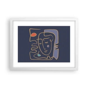 Poster in cornice bianca - Pensierosa - 40x30 cm