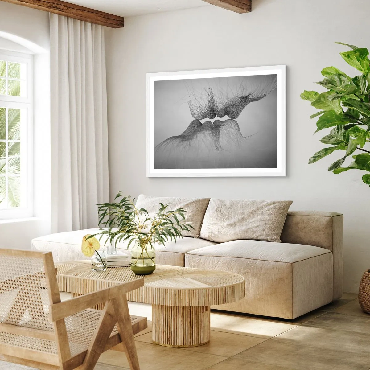 Poster in cornice bianca - Il bacio del vento - 70x50 cm