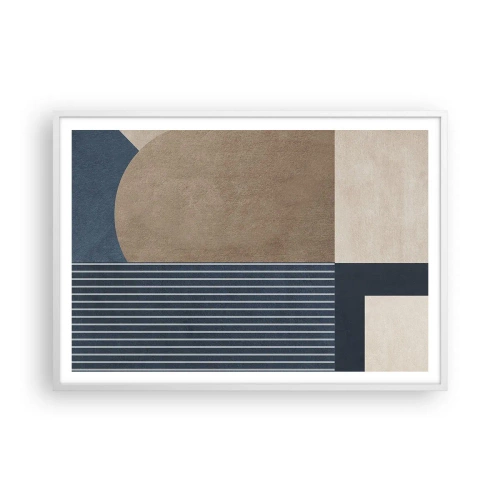 Poster in cornice bianca - Composizione di semplicità e rotondità - 100x70 cm