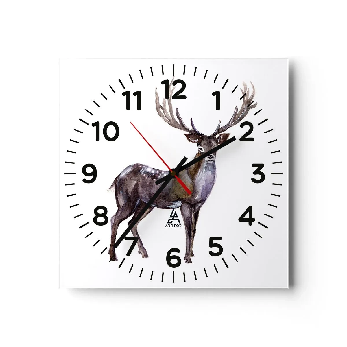 Orologio da parete - Orologio in Vetro - Il re della foresta del nord - 30x30 cm