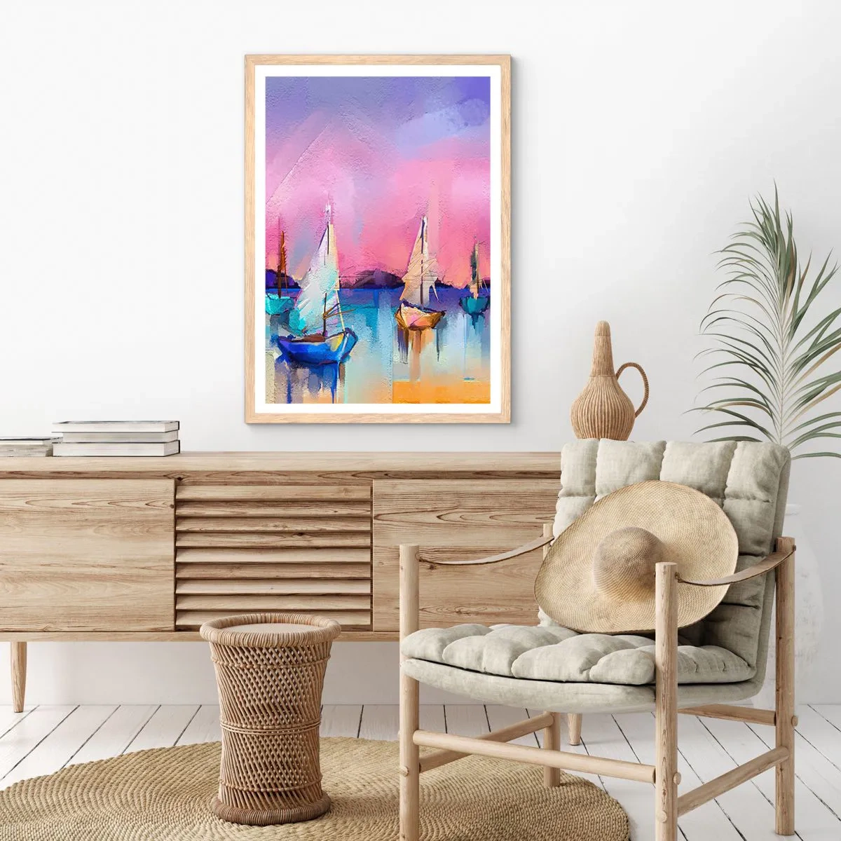 Poster in cornice rovere chiaro - Direzione: mare aperto - 50x70 cm