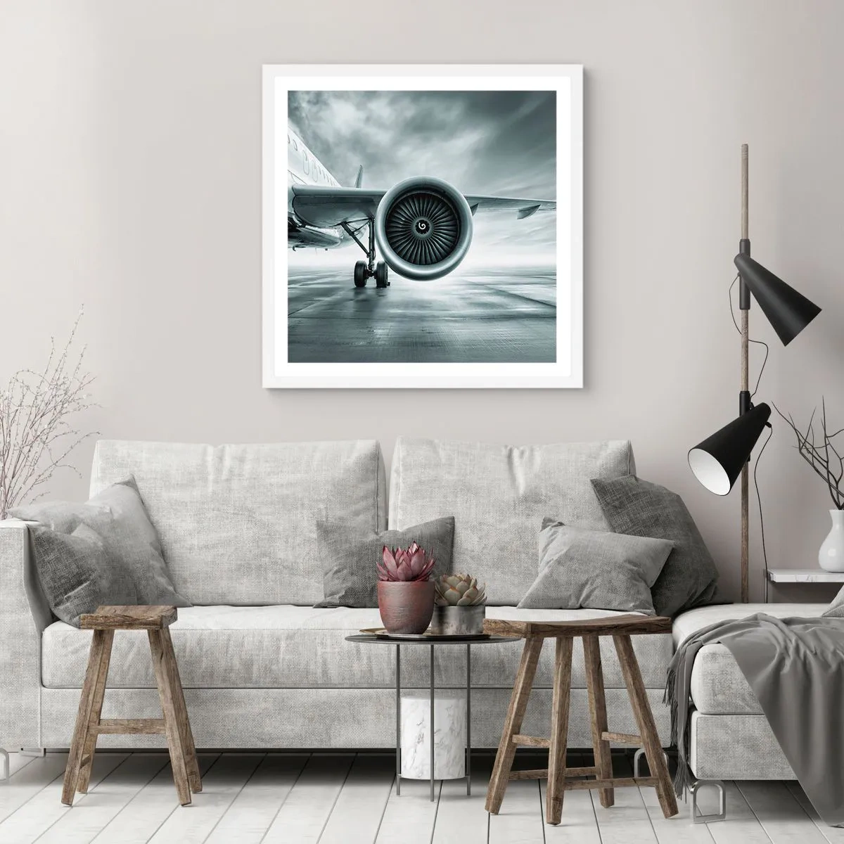 Poster in cornice bianca - C'è la forza! - 60x60 cm