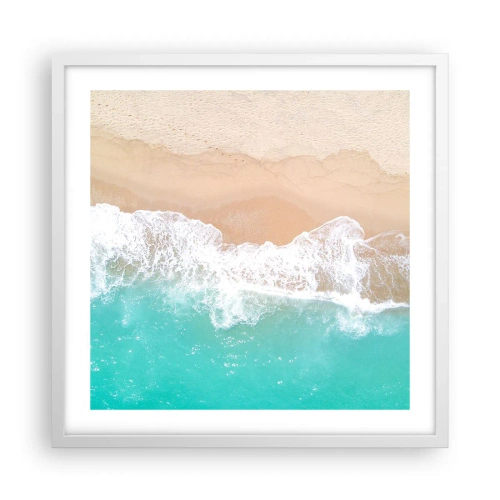 Poster in cornice bianca - Un tocco carezzevole - 50x50 cm