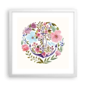 Poster in cornice bianca - Il bel sogno del marinaio - 40x40 cm