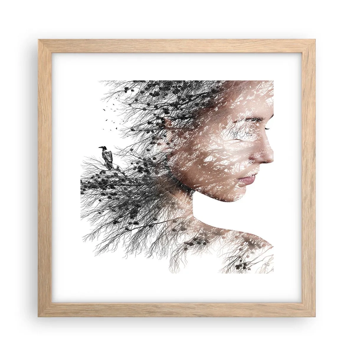 Poster in cornice rovere chiaro - Lo spirito della foresta - 30x30 cm