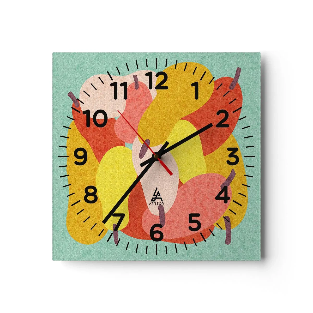 Orologio da parete - Orologio in Vetro - Assaggia il sole estivo - 40x40 cm