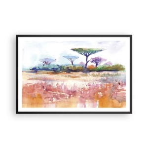 Poster in cornice nera - I colori della savana - 91x61 cm