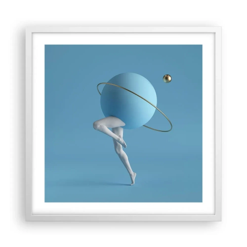 Poster in cornice bianca - E i pianeti folleggiano - 50x50 cm