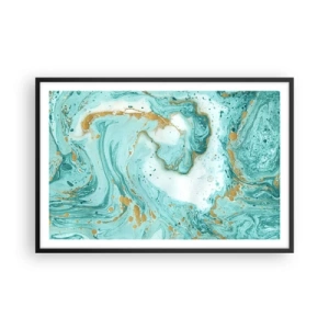 Poster in cornice nera - La grande onda del periodo Edo - 91x61 cm