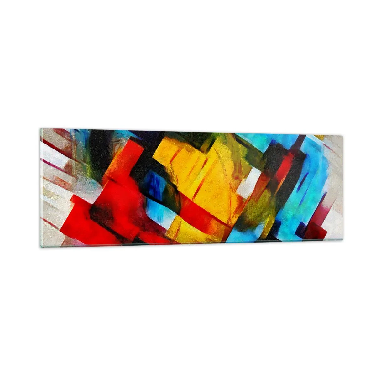 Quadro su vetro - Intreccio multicolore - 90x30 cm