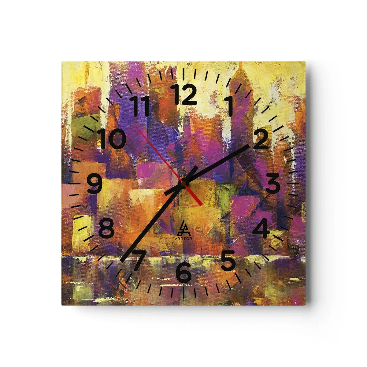 Orologio da parete - Orologio in Vetro - Composizione metropolitana - 40x40 cm