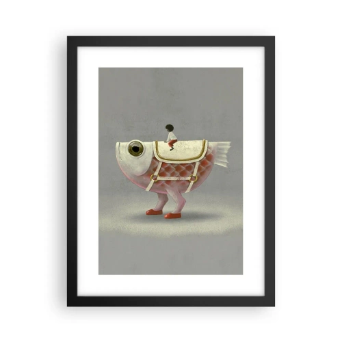 Poster in cornice nera - Il cavaliere del pesce - 30x40 cm