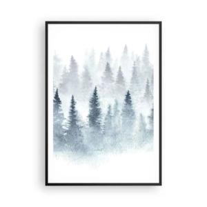 Poster in cornice nera - Avvolti nella nebbia - 70x100 cm