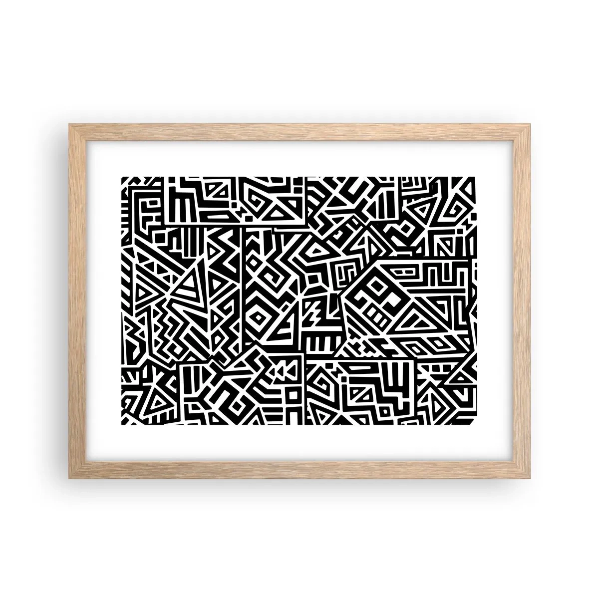 Poster in cornice rovere chiaro - Composizione precolombiana - 40x30 cm