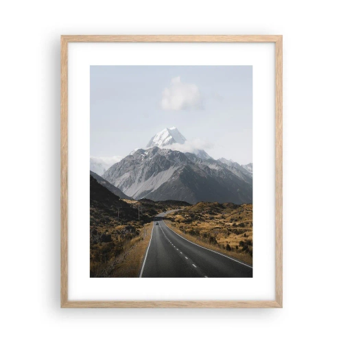 Poster in cornice rovere chiaro - Via verso il cuore dei monti - 40x50 cm