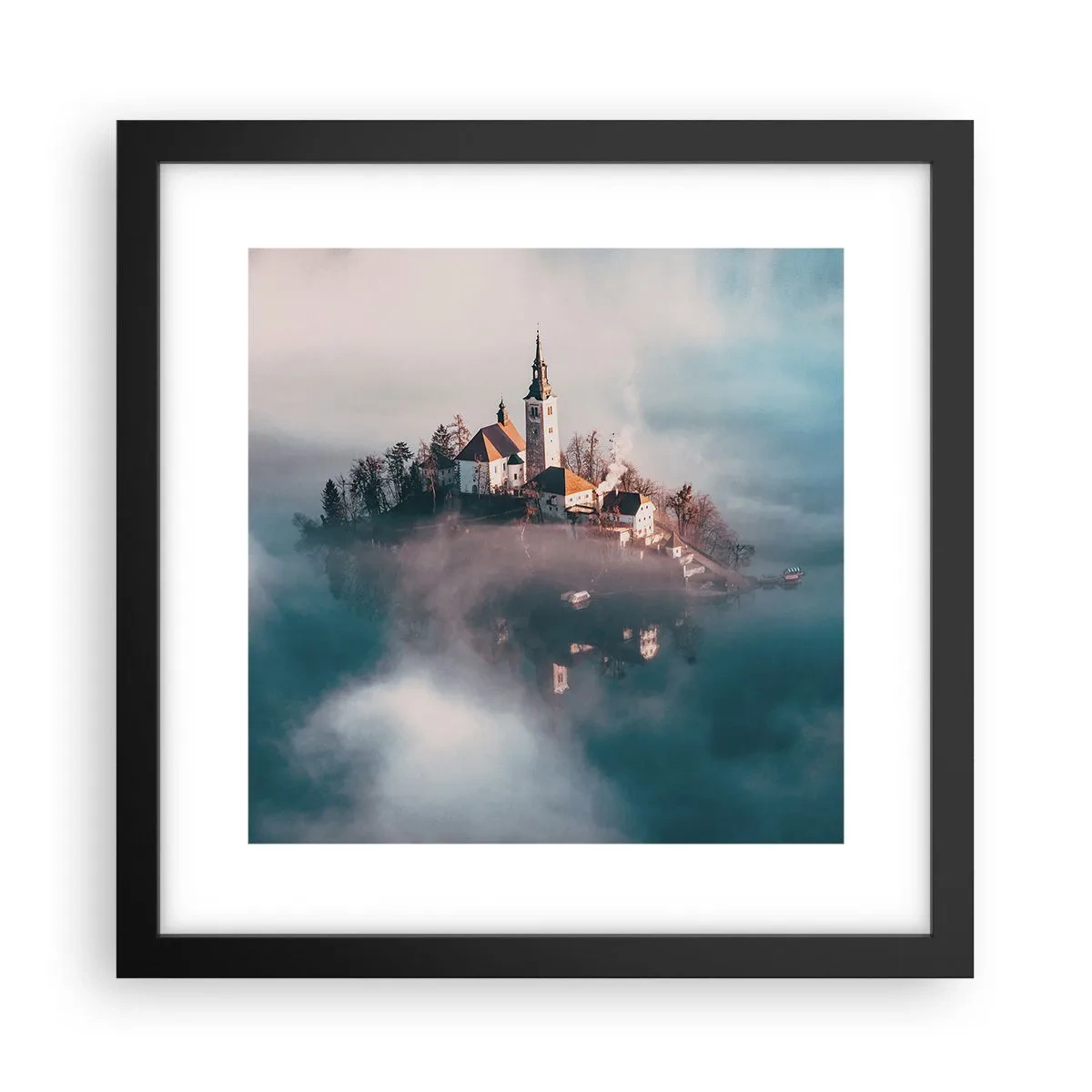Poster in cornice nera - L'isola dei sogni - 30x30 cm