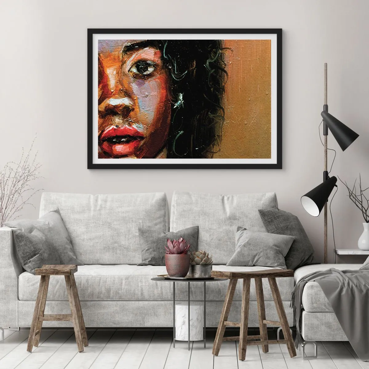 Poster in cornice nera - Oscurità e luce - 50x40 cm