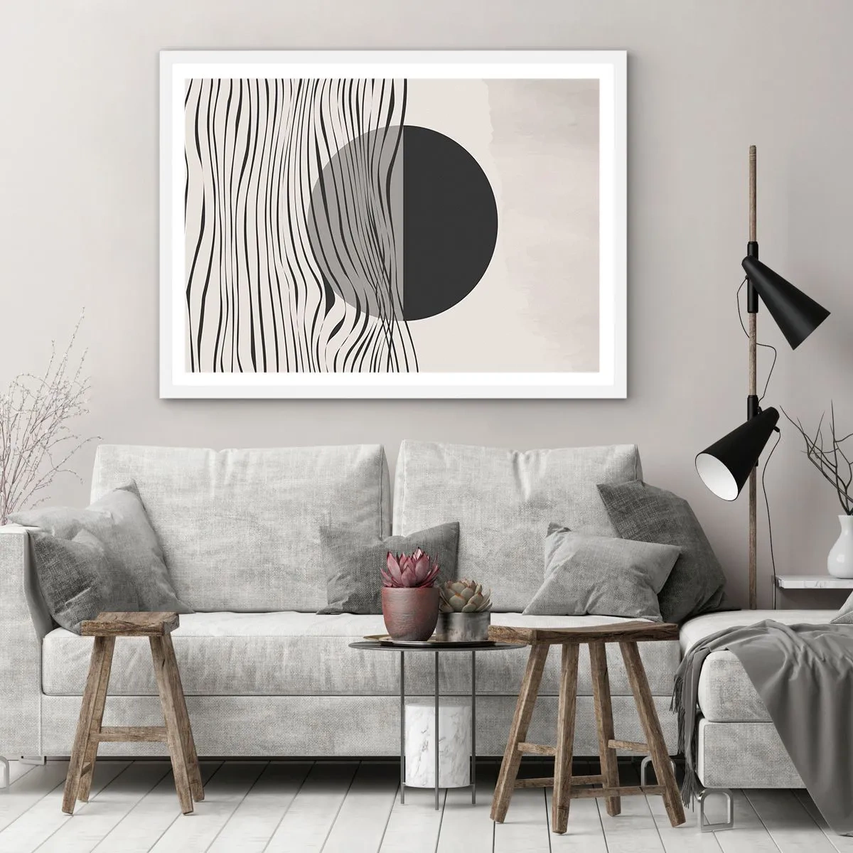 Poster in cornice bianca - Composizione a metà - 91x61 cm