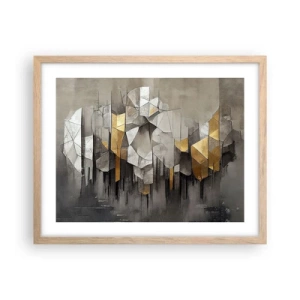 Poster in cornice rovere chiaro - Composizione di ghiaccio e luce - 50x40 cm