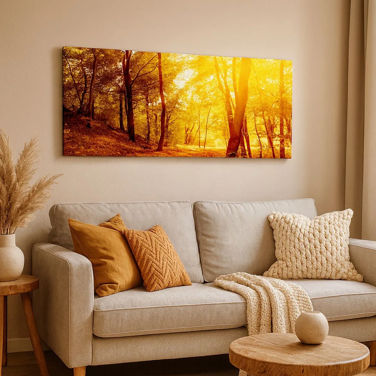 Quadro su tela - Stampe su Tela - Verso la radura dorata - 100x40 cm