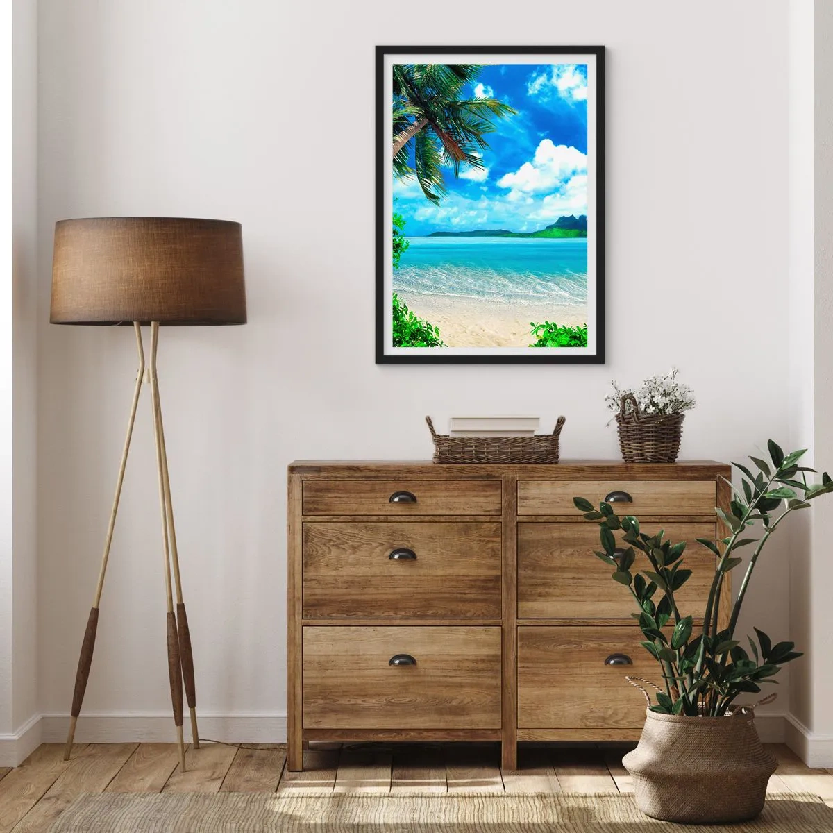 Poster in cornice nera - L'azzurro dei tropici - 61x91 cm