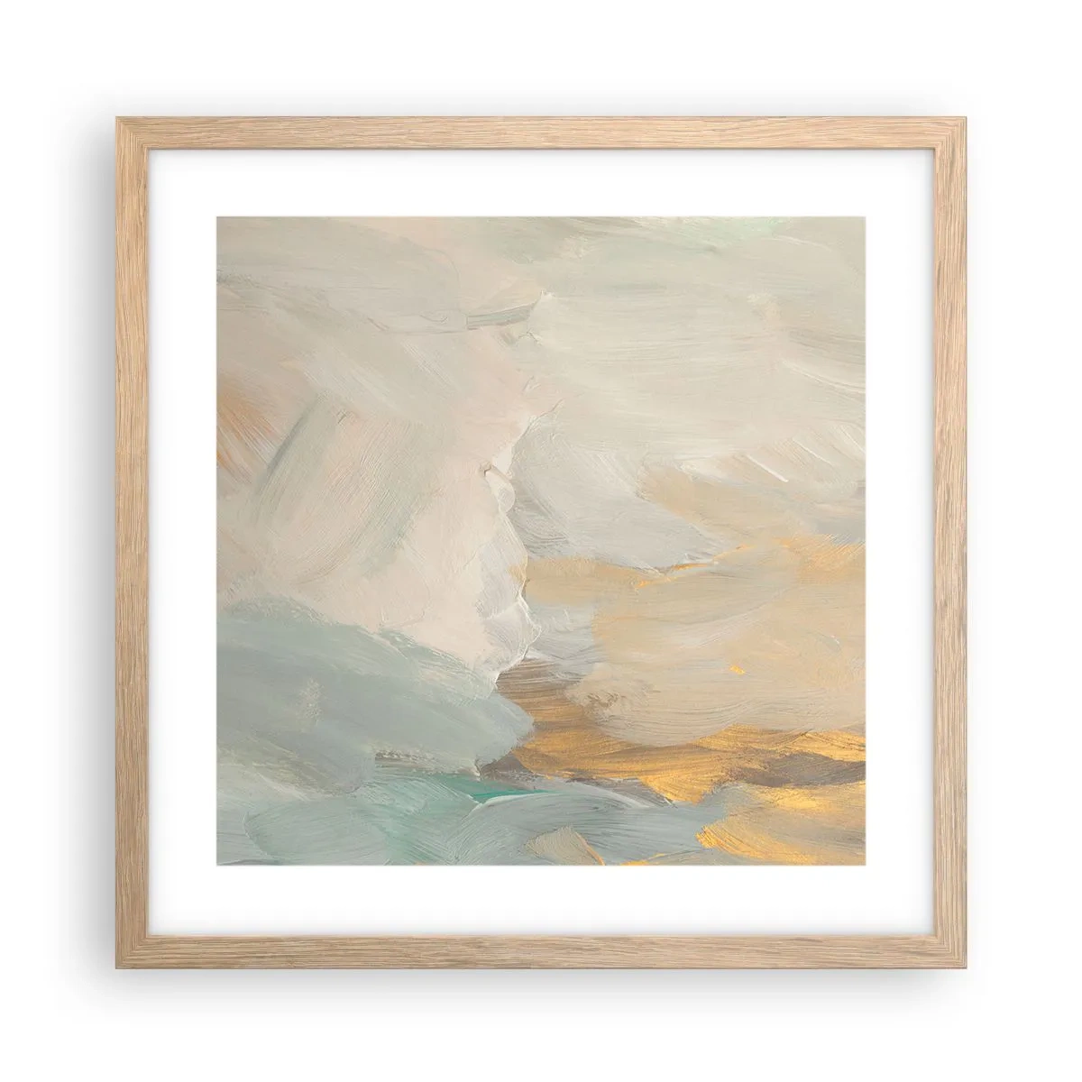 Poster in cornice rovere chiaro - Astrazione: il paese della mitezza - 40x40 cm