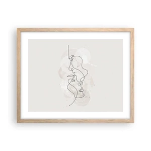 Poster in cornice rovere chiaro - Intrecciati in un abbraccio - 50x40 cm