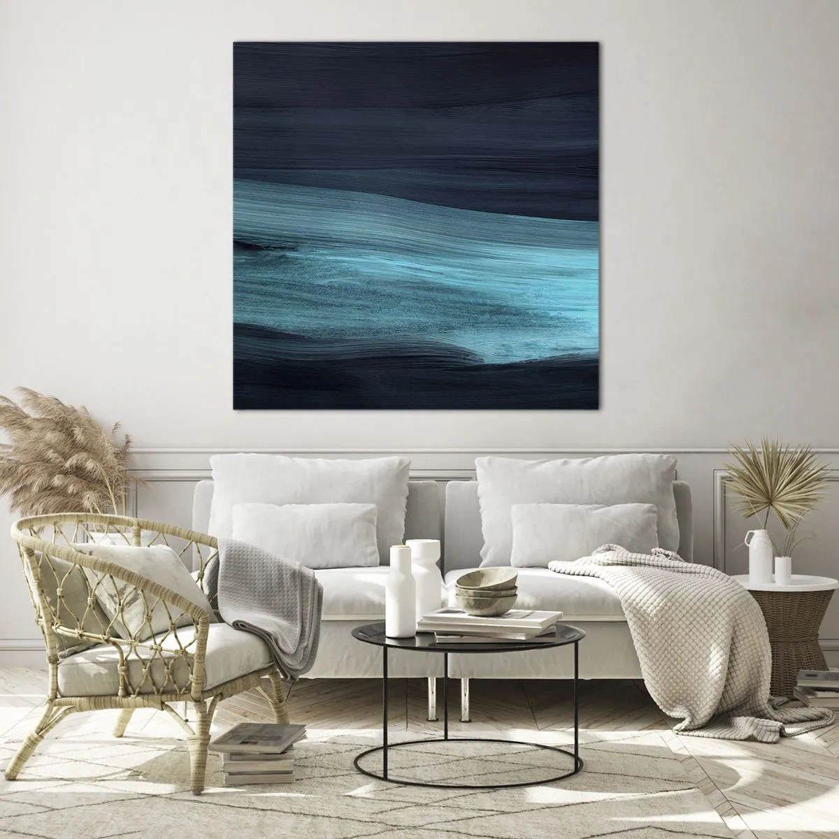 Quadro su vetro - Seguendo la corrente - 70x70 cm