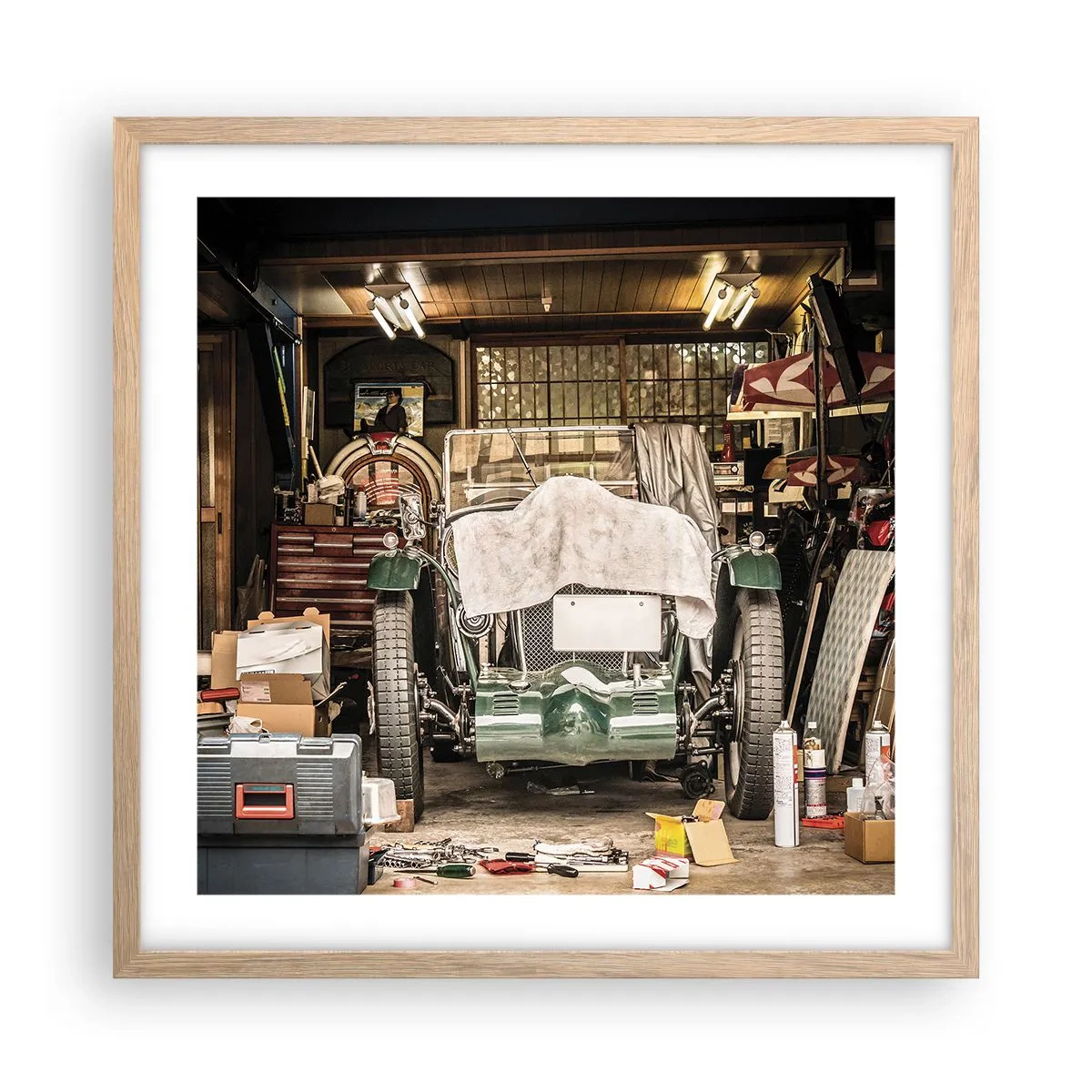 Poster in cornice rovere chiaro - Ritorno al passato - 50x50 cm