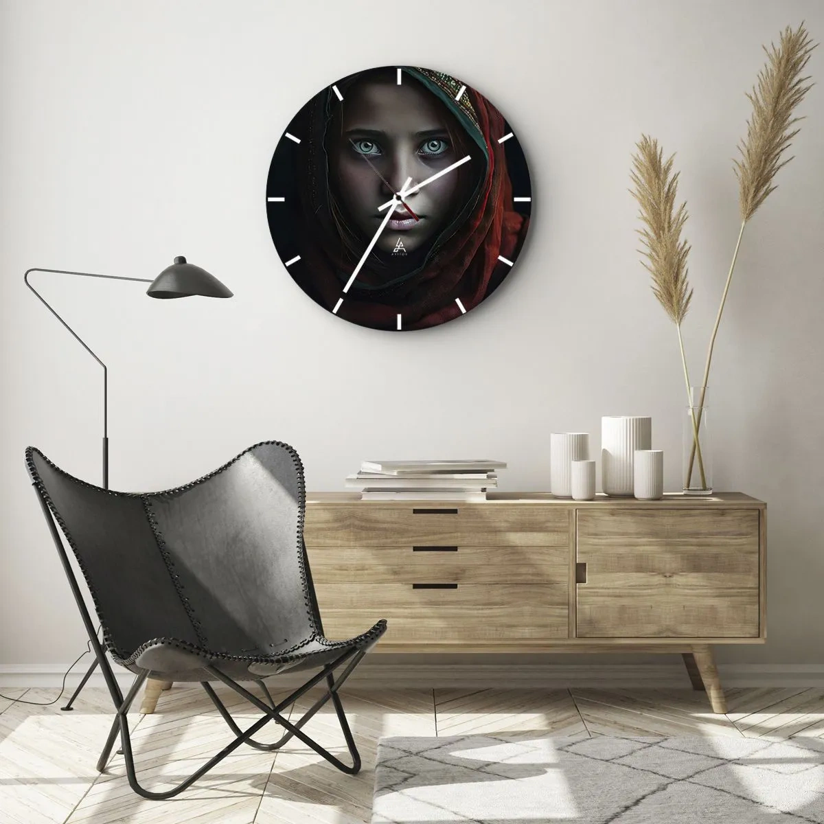 Orologio da parete - Orologio in Vetro - Principessa d'oriente - 40x40 cm
