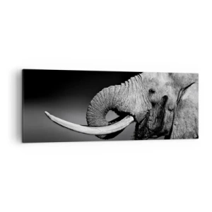 Quadro su tela - Stampe su Tela - Ritratto in bianco e nero di un elefante di profilo - 140x50cm - Si, adesso va bene - Decorazione murale moderna per soggiorno e camera da letto ARTTOR