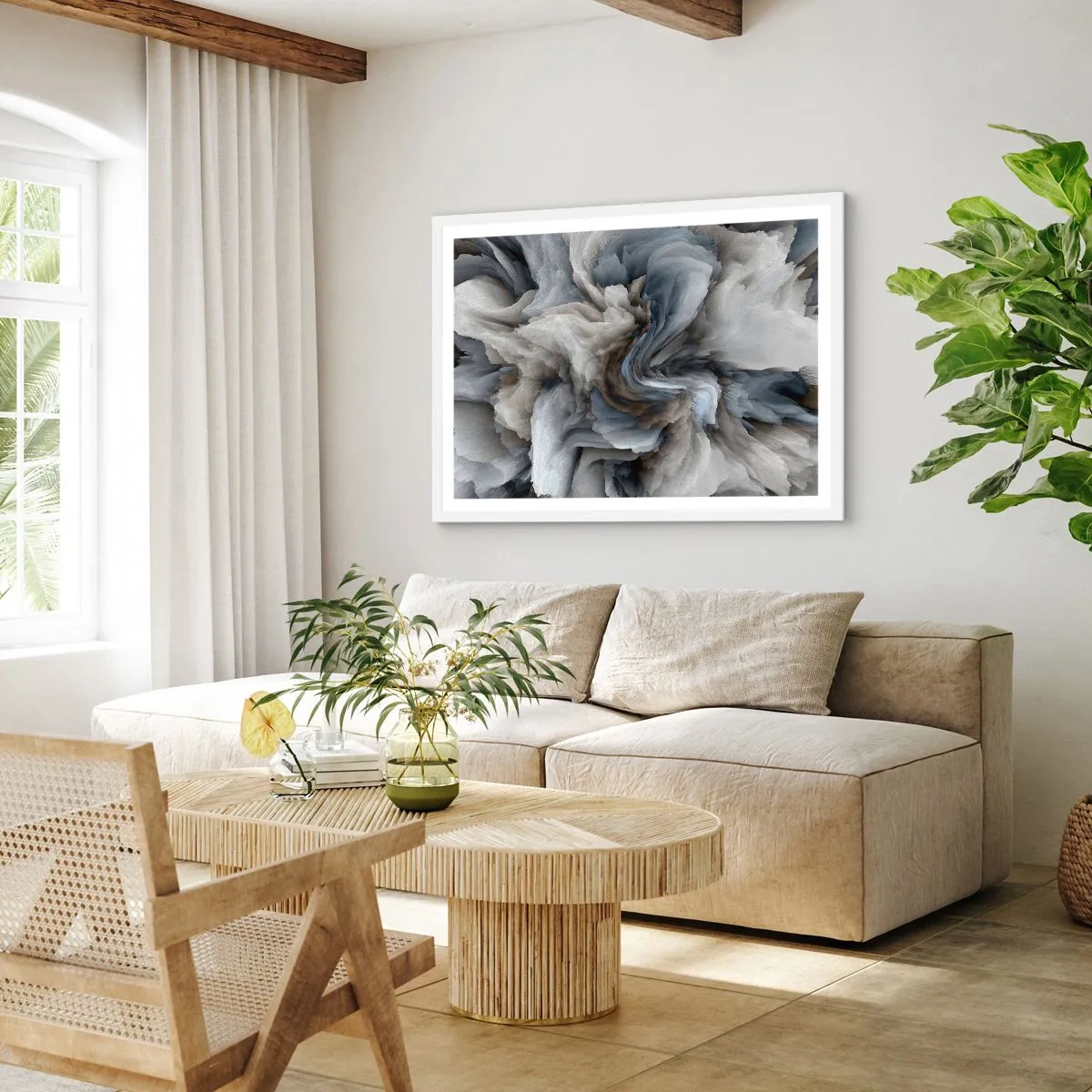 Poster in cornice bianca - Pietra in fiore - 40x30 cm