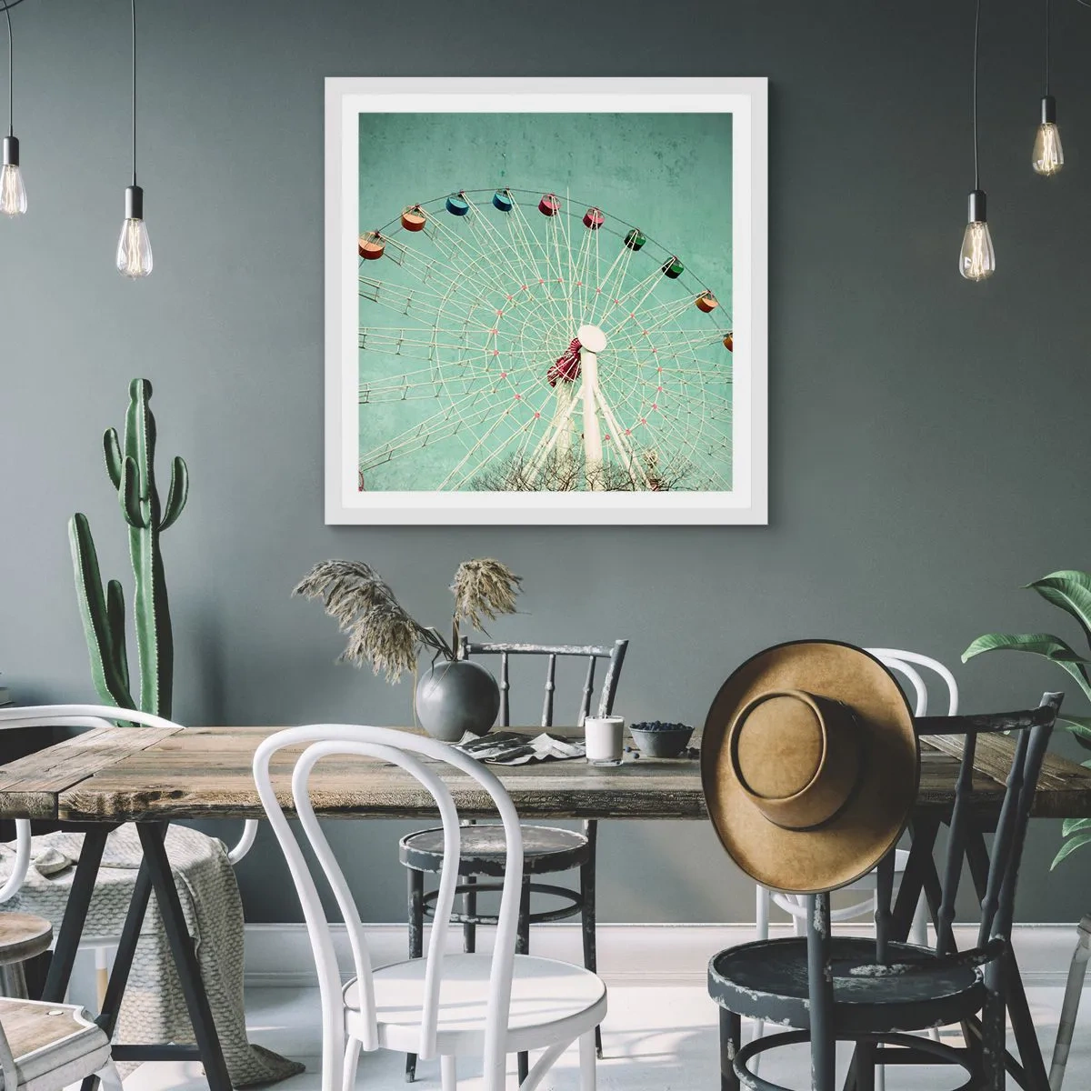 Poster in cornice bianca - Venite a divertirvi - 30x30 cm