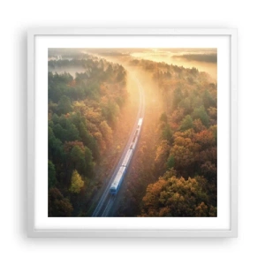 Poster in cornice bianca - Viaggio autunnale - 50x50 cm