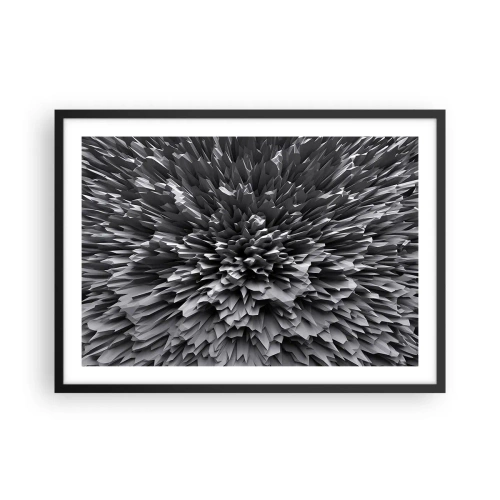 Poster in cornice nera - Struttura astratta in tonalità di grigio - 70x50cm - Spigolosità massima - Decorazione murale moderna per soggiorno e camera da letto ARTTOR