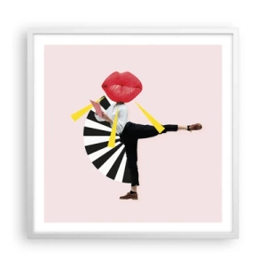 Poster in cornice bianca - Pop-art surrealistica - 60x60 cm