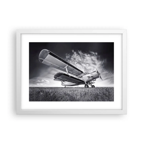 Poster in cornice bianca - Giramondo alato - 40x30 cm