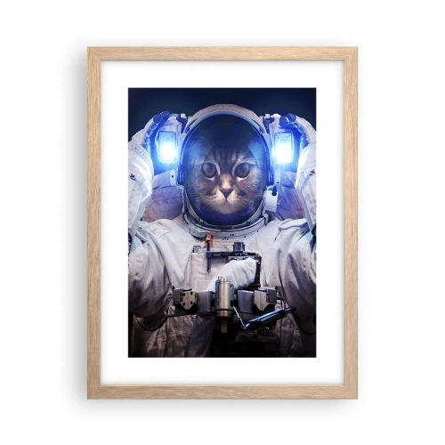 Poster in cornice rovere chiaro - Houston, avete un problema - 30x40 cm