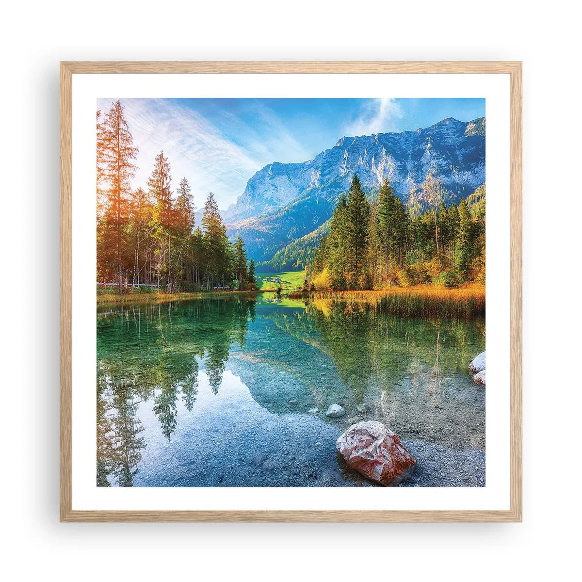 Poster in cornice rovere chiaro - La mitezza dell'autunno - 60x60 cm