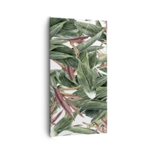 Quadro su tela - Stampe su Tela - Macchia smeraldo e lilla - 65x120 cm