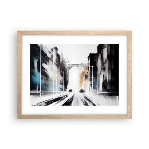Poster in cornice rovere chiaro - Studio di città: architettura e movimento - 40x30 cm