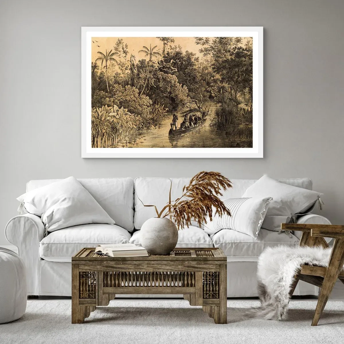 Poster in cornice bianca - Viaggio alla fonte - 100x70 cm