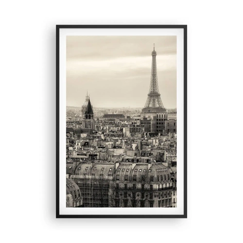 Poster in cornice nera - Sui tetti di Parigi - 61x91 cm