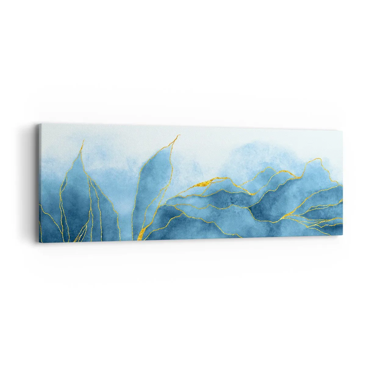 Quadro su tela - Stampe su Tela - Blu nell'oro - 90x30 cm