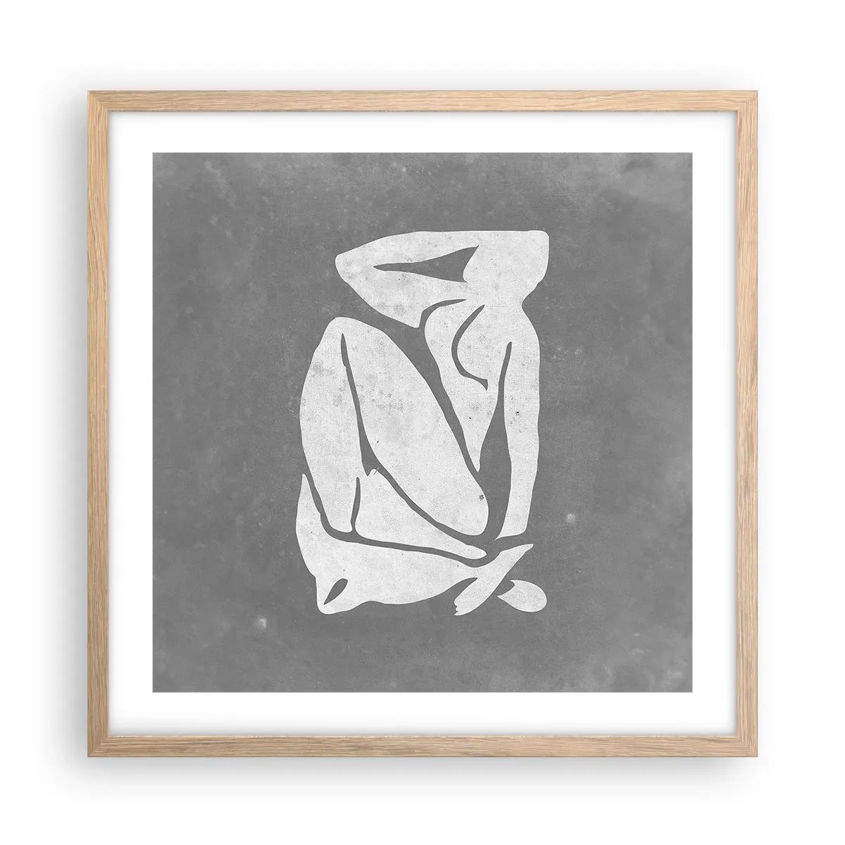 Poster in cornice rovere chiaro - Pensierosa - 50x50 cm