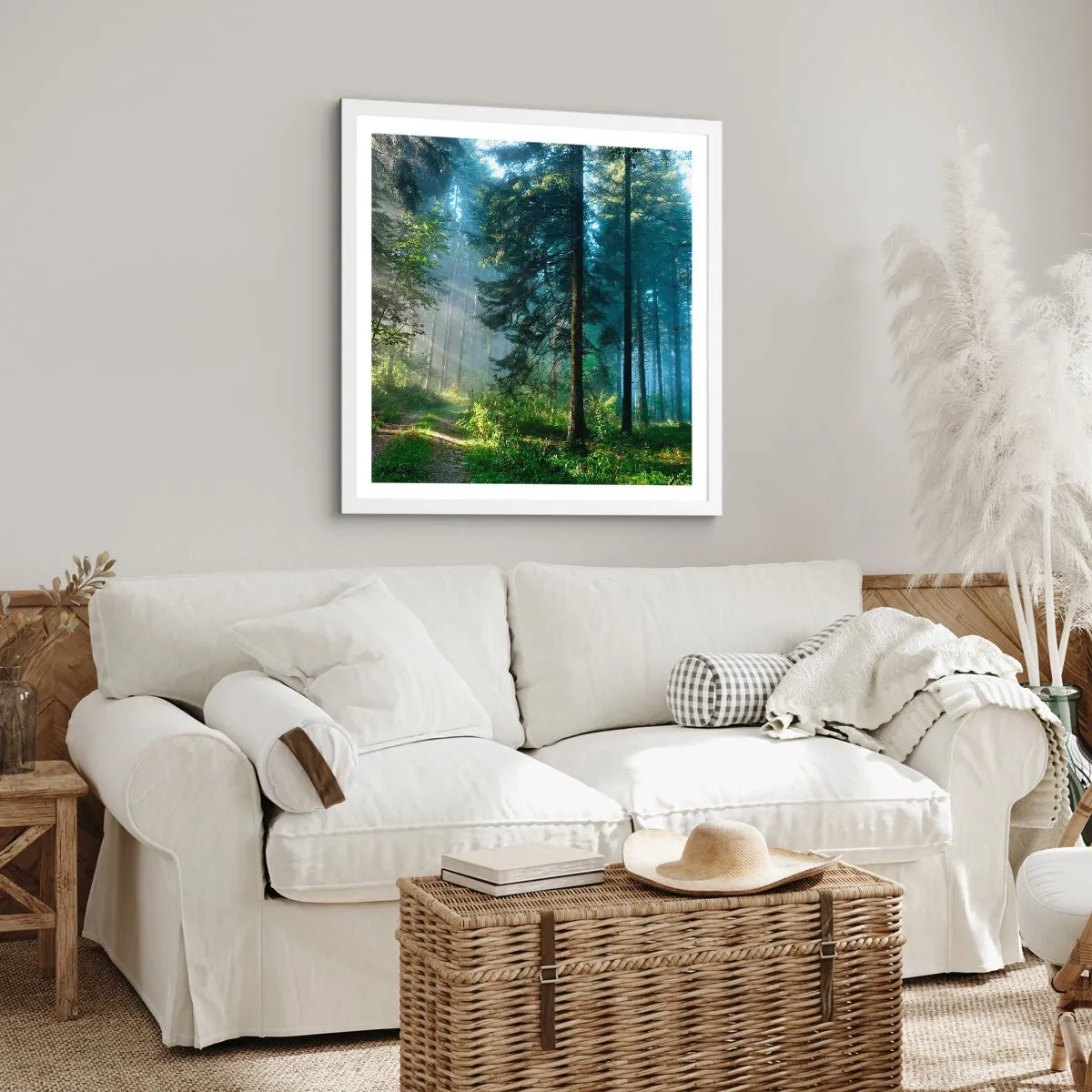 Poster in cornice bianca - Raggiante all'alba - 50x50 cm
