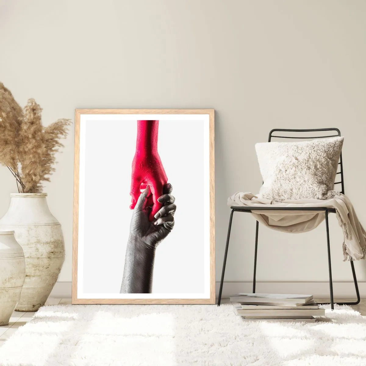 Poster in cornice rovere chiaro - Insieme, sebbene diversi - 70x100 cm